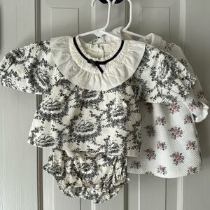 3 Janie and Jack outfits (2 new with tags) and 3 pairs of never worn tights.